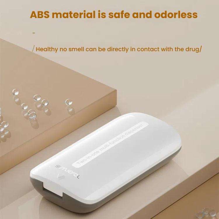 Lightweight Pill Cutter Box Portable Tablet Cutting Dispensing Pill Box(Angel White)
