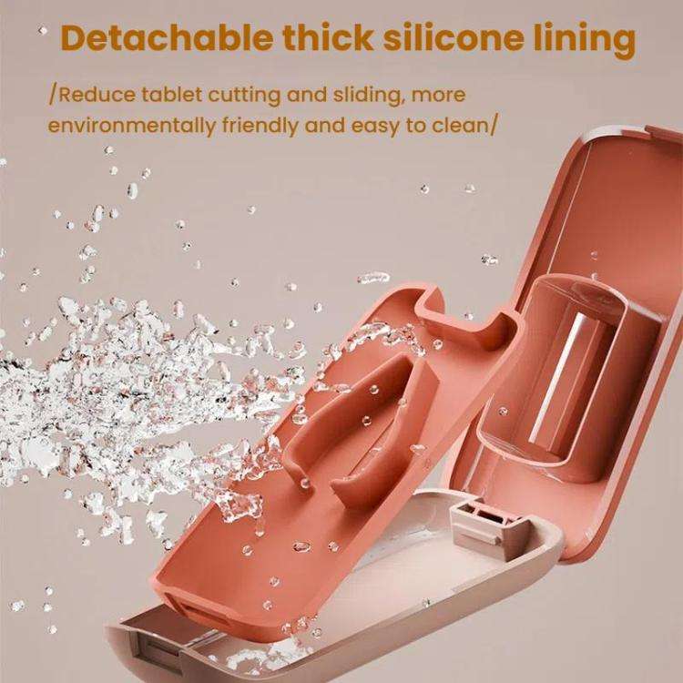 Lightweight Pill Cutter Box Portable Tablet Cutting Dispensing Pill Box(Angel White)