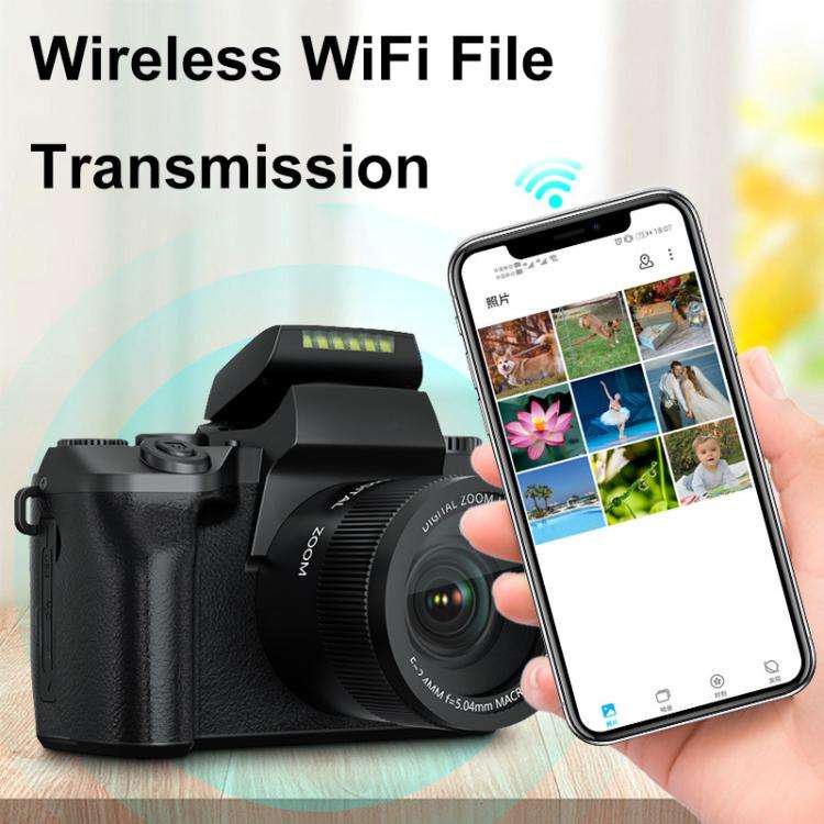 FSD-W5 4-Inch Touch Screen WiFi Transmission 4K HD Digital Camera Student Photo SLR(Black)
