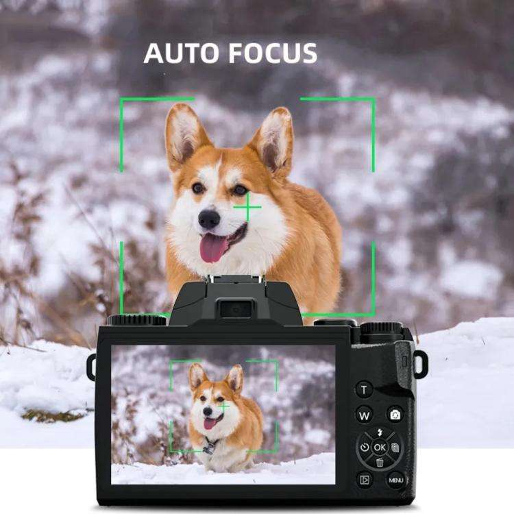 FSD-W5 4-Inch Touch Screen WiFi Transmission 4K HD Digital Camera Student Photo SLR(Black)