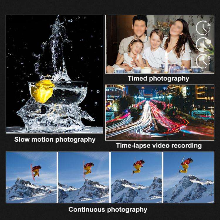 FSD-W5 4-Inch Touch Screen WiFi Transmission 4K HD Digital Camera Student Photo SLR(Black)