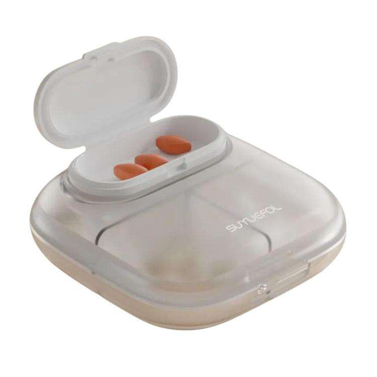 Portable Pill Box Dispenser Sealed Large Capacity Seven Days a Week Medication Organizer, Color: ...