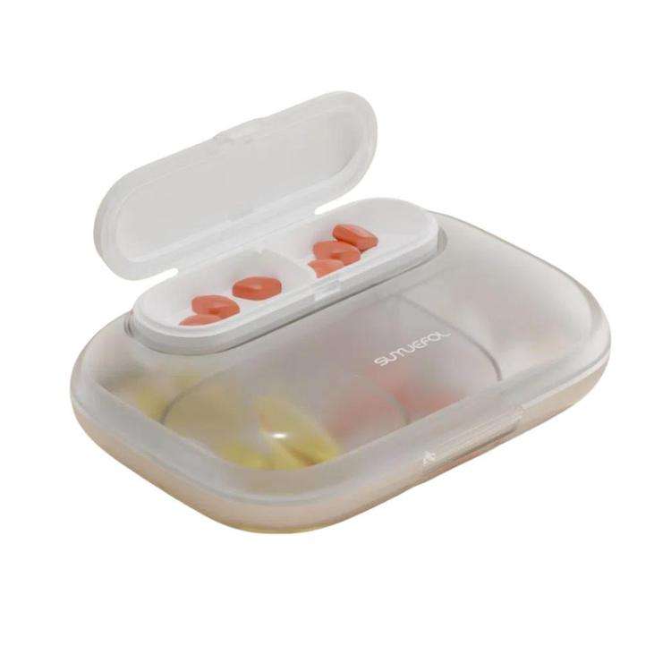Portable Pill Box Dispenser Sealed Large Capacity Seven Days a Week Medication Organizer, Color: ...