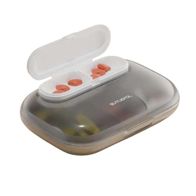 Portable Pill Box Dispenser Sealed Large Capacity Seven Days a Week Medication Organizer, Color: ...
