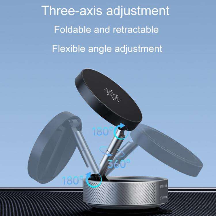 T20 Magnetic Car Phone Holder Car Center Console Navigation Portable Folding Stand(Silver)