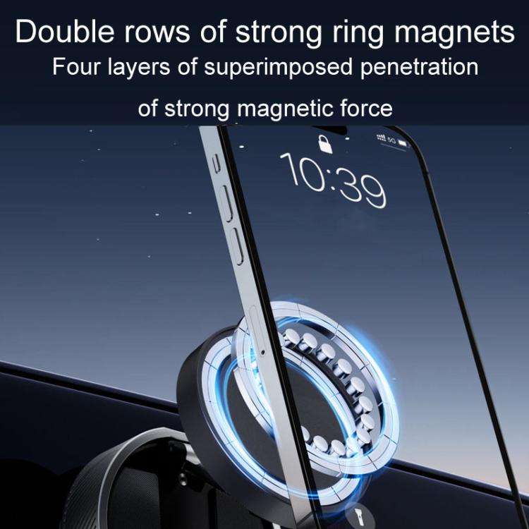 T20 Magnetic Car Phone Holder Car Center Console Navigation Portable Folding Stand(Silver)