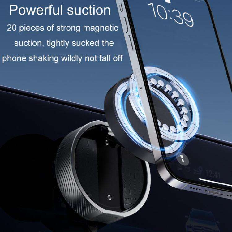 T20 Magnetic Car Phone Holder Car Center Console Navigation Portable Folding Stand(Silver)