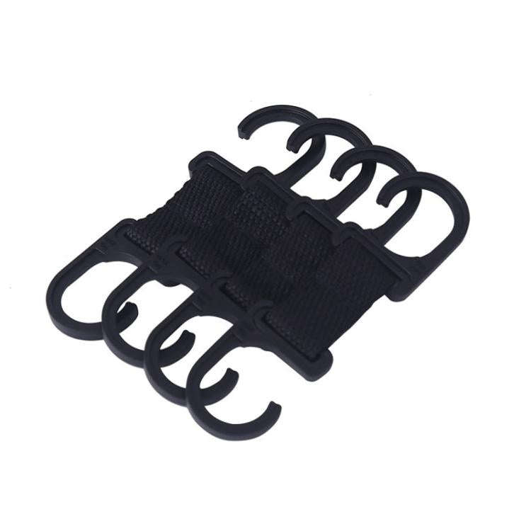 4pcs / Set Car Seatback Headrest Hooks Hidden Anti-Knock Car Rear Seat Organizer Hangers(Black)