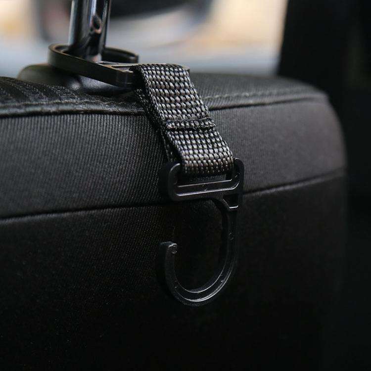 4pcs / Set Car Seatback Headrest Hooks Hidden Anti-Knock Car Rear Seat Organizer Hangers(Black)