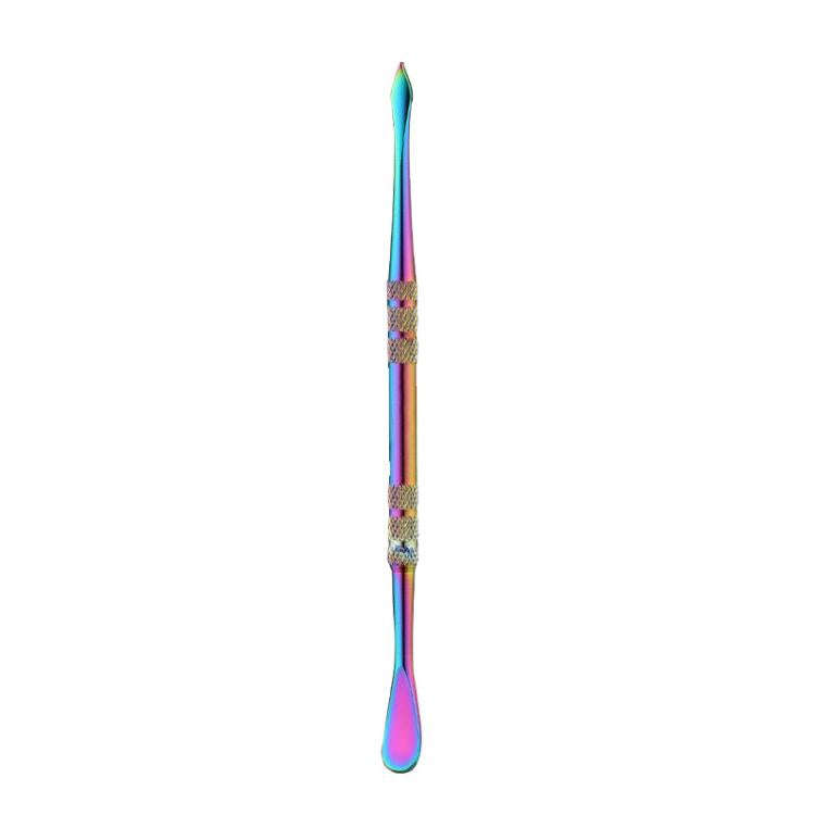 Stainless Steel Soot Spoon Carving Tools, Style: Dual Head 2 Colorful(PVC Bag Single Pack)