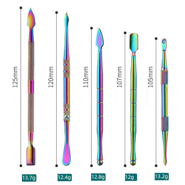Stainless Steel Soot Spoon Carving Tools, Style: Dual Head 2 Original Color(PVC Bag Single Pack)