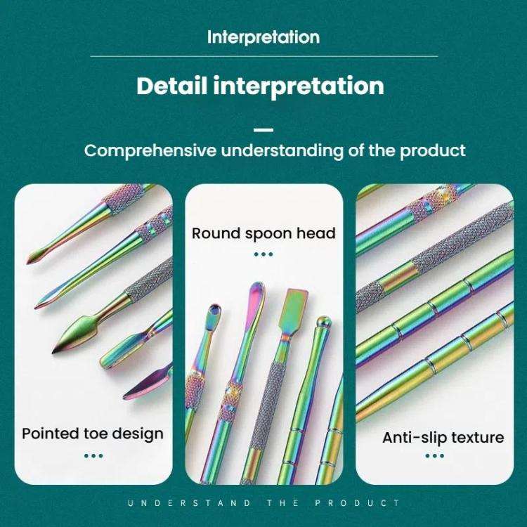 Stainless Steel Soot Spoon Carving Tools, Style: Dual Head 2 Original Color(PVC Bag Single Pack)