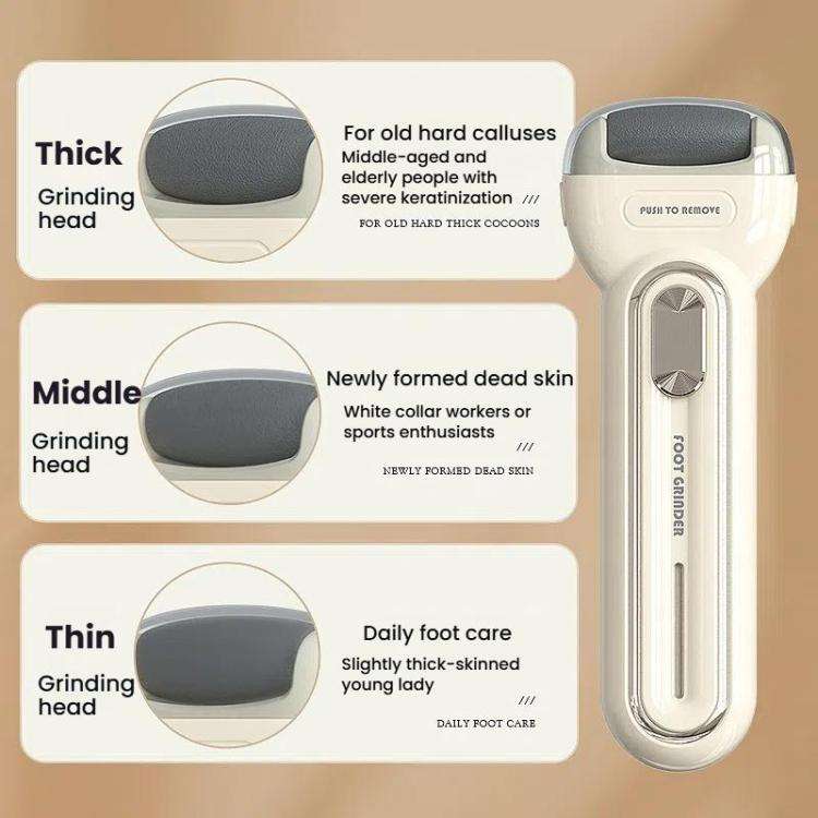 Electric Foot Grinder Dead Skin Callus Remover Foot Care Exfoliator Pedicure Device(Beige)
