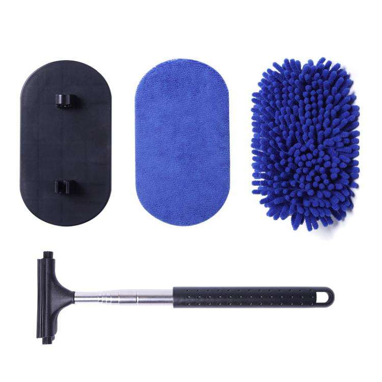 Retractable Windshield Cleaning Brush Scrubbing And Defogging 3 In 1 Car Wash Kit(Blue)
