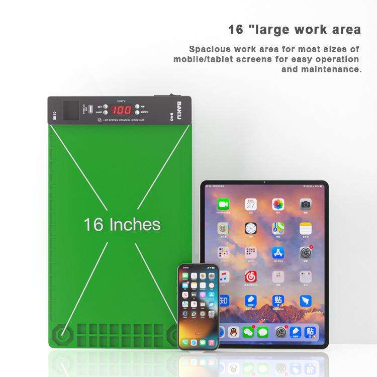 BAKU BA-940 16-inch LCD Screen Removal Work Mat With Heating System and Dust Lighting EU Plug