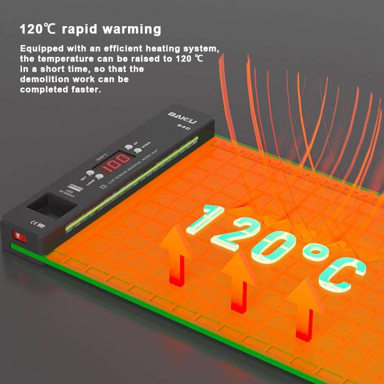 BAKU BA-940 16-inch LCD Screen Removal Work Mat With Heating System and Dust Lighting EU Plug