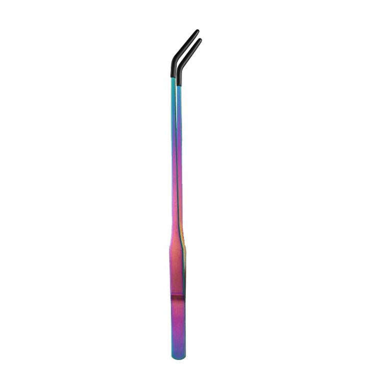 Pet Feeding Tweezers Reptile Pets Feeding Clip Aquascape Tool, Style: Color Titanium Tilt Head