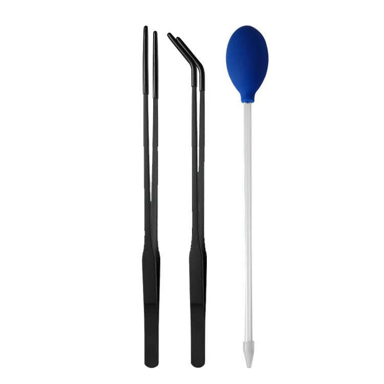 Pet Feeding Tweezers Reptile Pets Feeding Clip Aquascape Tool, Style: Black 3pcs