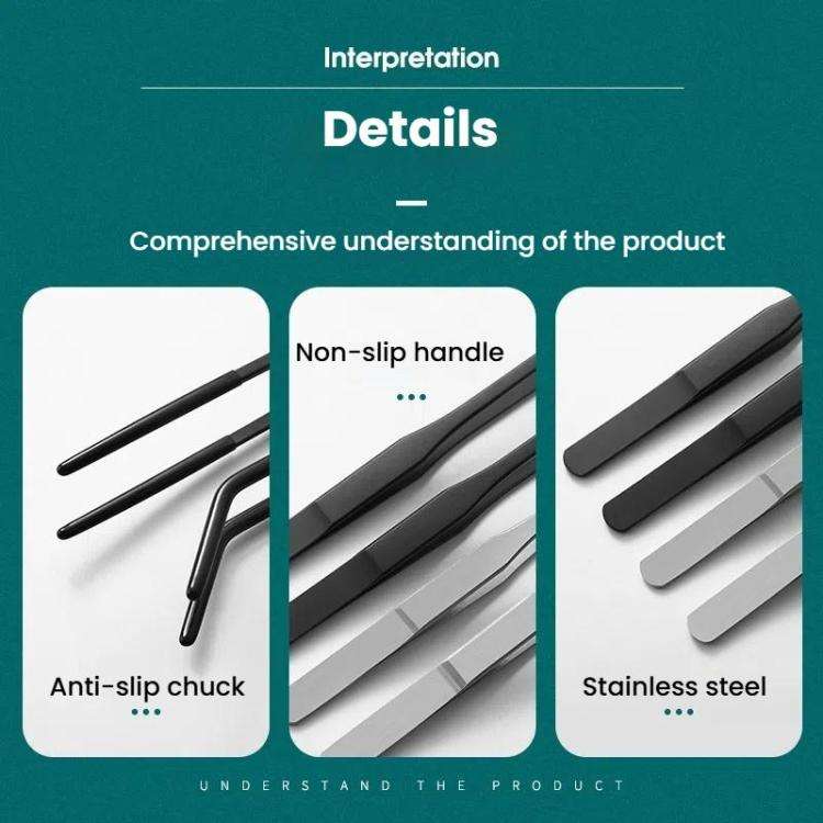 Pet Feeding Tweezers Reptile Pets Feeding Clip Aquascape Tool, Style: Color Titanium Tilt Head