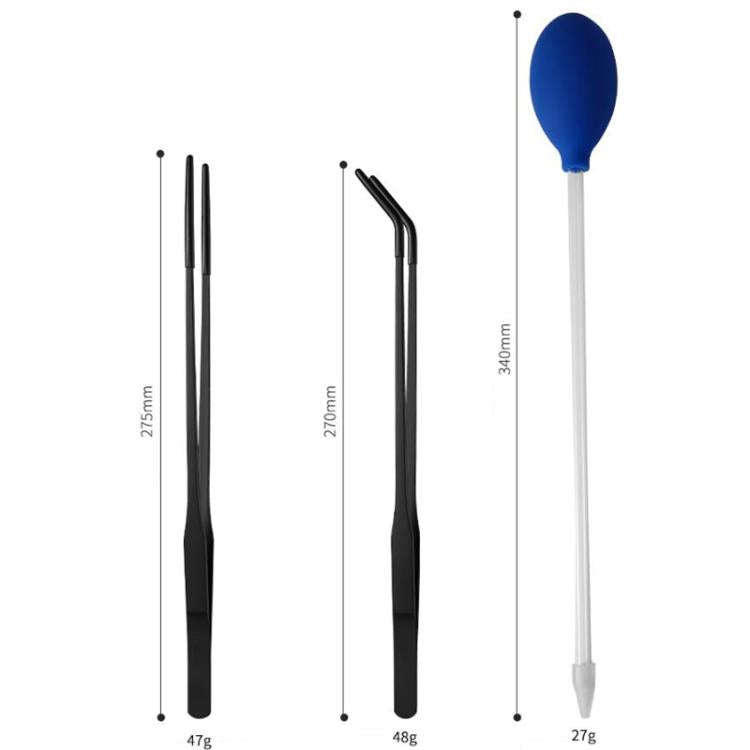 Pet Feeding Tweezers Reptile Pets Feeding Clip Aquascape Tool, Style: Color Titanium Tilt Head