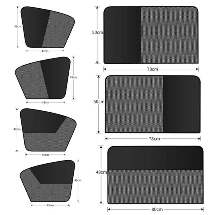 Universal Magnetic Car Sunshade Double Splicing Design Breathable Car Curtains, Style: Vertical S...