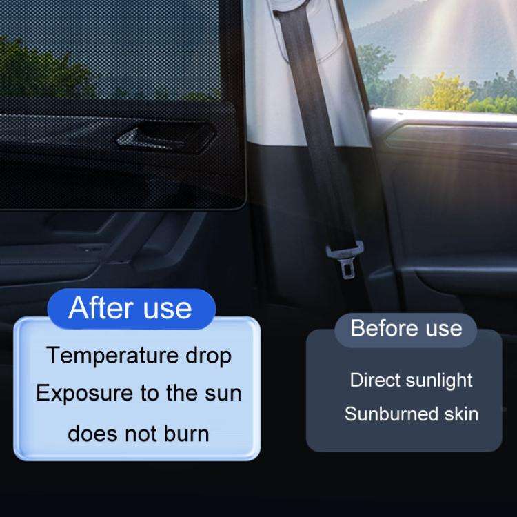 Universal Magnetic Car Sunshade Double Splicing Design Breathable Car Curtains, Style: Vertical S...