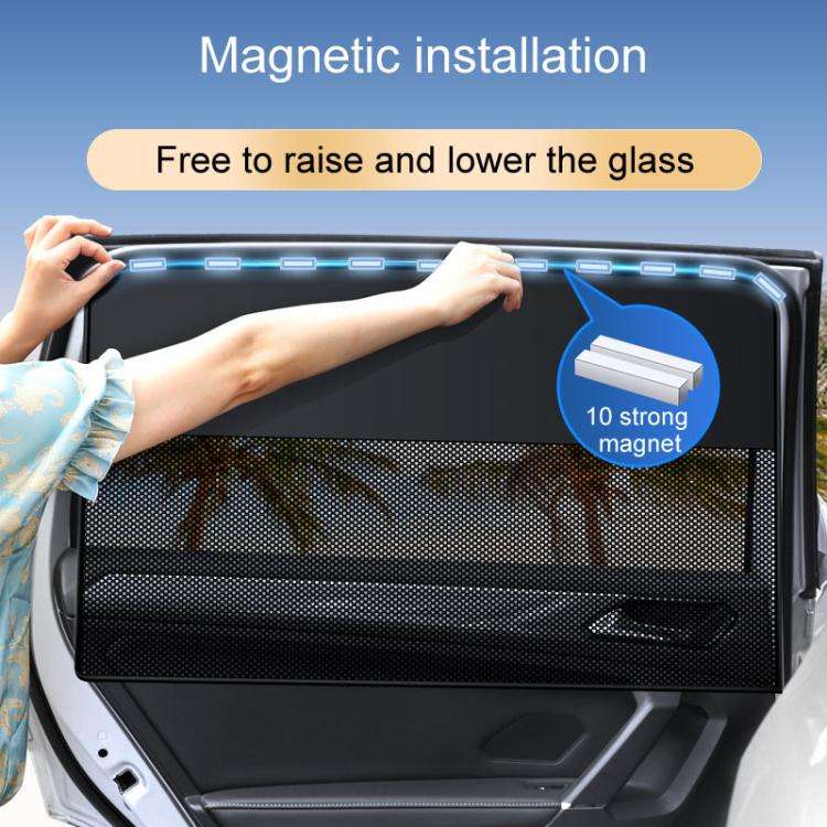 Universal Magnetic Car Sunshade Double Splicing Design Breathable Car Curtains, Style: Vertical S...