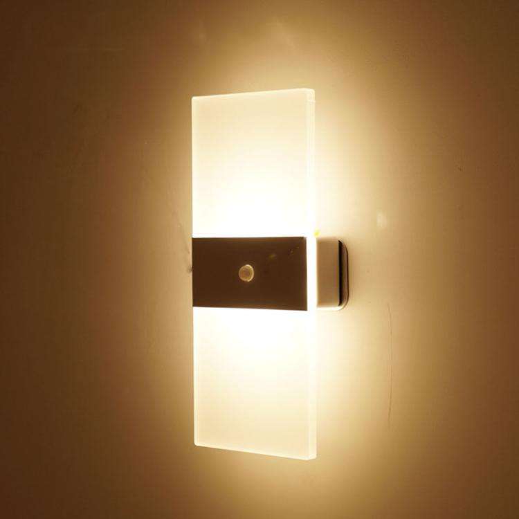 Magnetic Acrylic Smart Induction Night Light Rechargeable Wall Lamp Bedroom Bedside Lamp White Re...