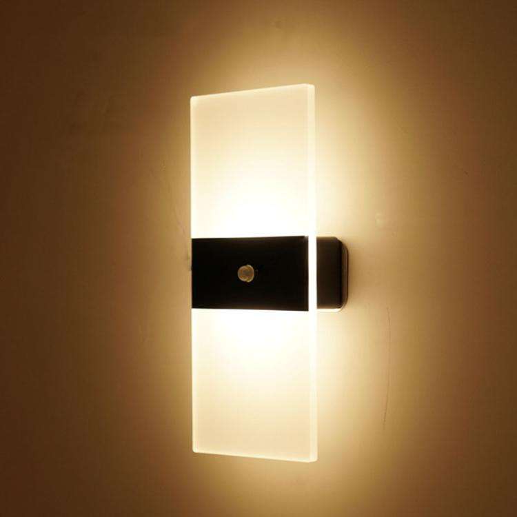 Magnetic Acrylic Smart Induction Night Light Rechargeable Wall Lamp Bedroom Bedside Lamp Black Re...
