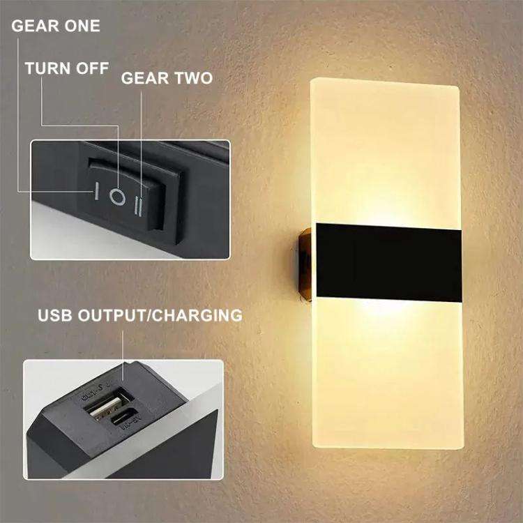 Magnetic Acrylic Smart Induction Night Light Rechargeable Wall Lamp Bedroom Bedside Lamp White Re...
