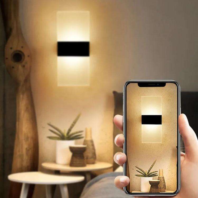 Magnetic Acrylic Smart Induction Night Light Rechargeable Wall Lamp Bedroom Bedside Lamp Black Re...