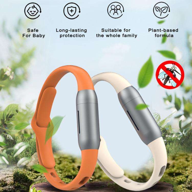Silicone Mosquito Repellent Bracelet Outdoor Mosquito Repellent For Adults Children(Orange)