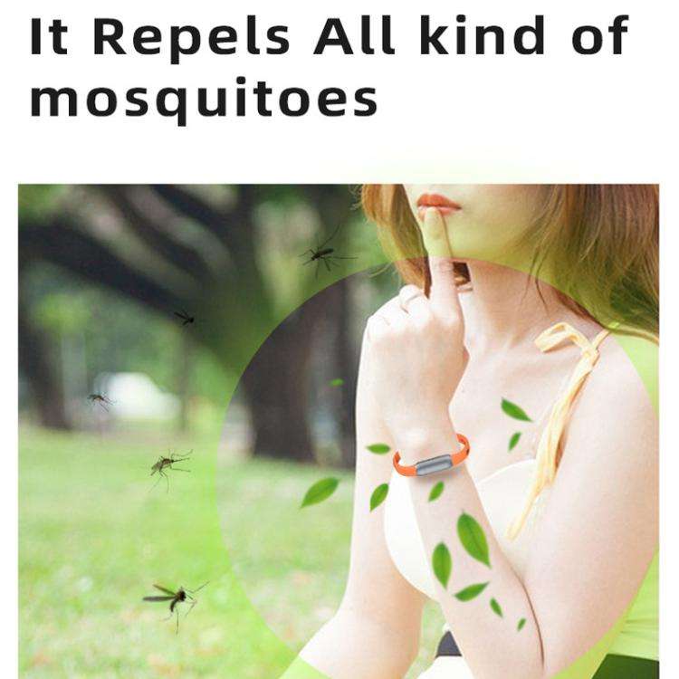 Silicone Mosquito Repellent Bracelet Outdoor Mosquito Repellent For Adults Children(Orange)