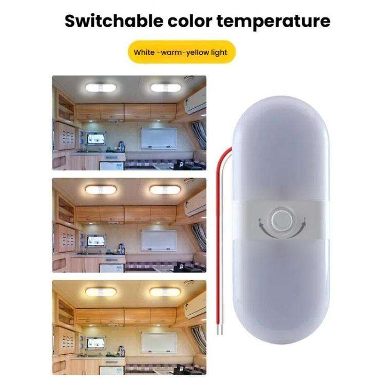 12-24V RV Light 180 LEDs 3-Color Temperature Dimmable Roof Light FC02