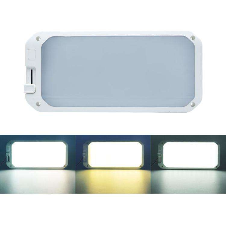 12-30V RV Light 198 LEDs 3-Color Temperature Dimmable Roof Light, Color: Yellow White Light