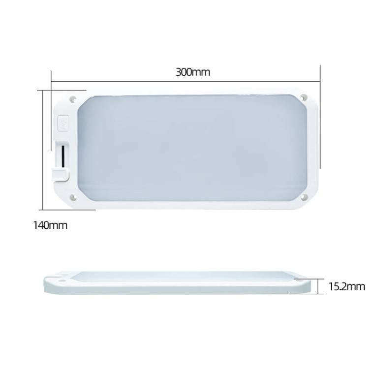 12-30V RV Light 198 LEDs 3-Color Temperature Dimmable Roof Light, Color: Blue White Light