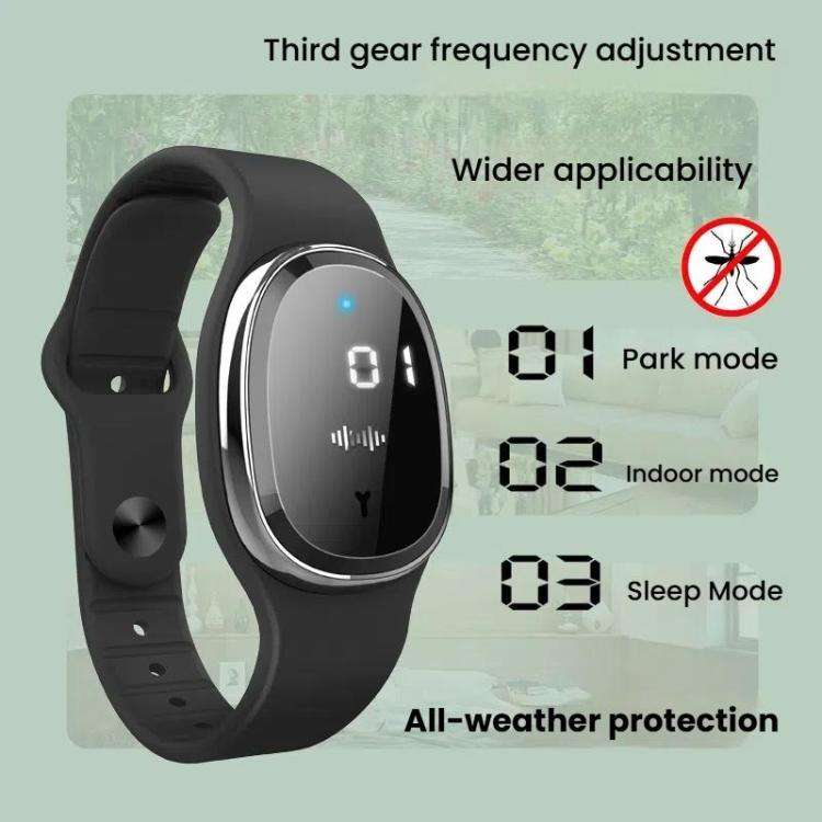 Smart Ultrasonic Mosquito Repellent Watch Kids Outdoor Anti-mosquito Bracelet Wristband(White)