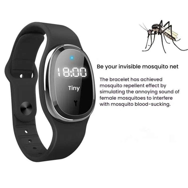Smart Ultrasonic Mosquito Repellent Watch Kids Outdoor Anti-mosquito Bracelet Wristband(White)