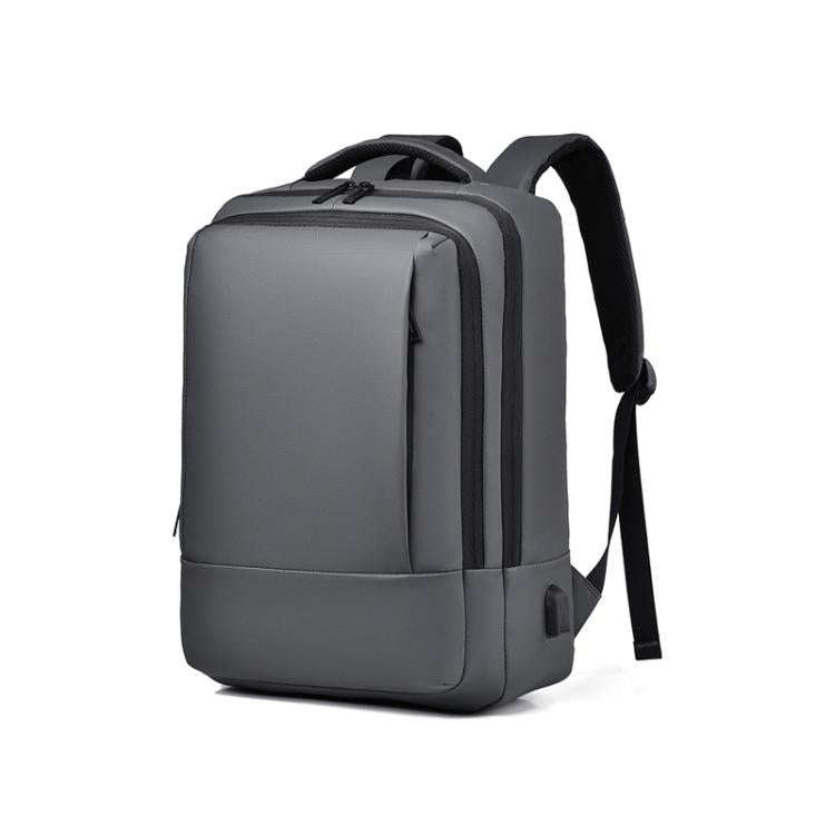 OUMANTU 2103 Large Capacity Multi-Compartment Waterproof Laptop Backpack With USB Port(Gray)