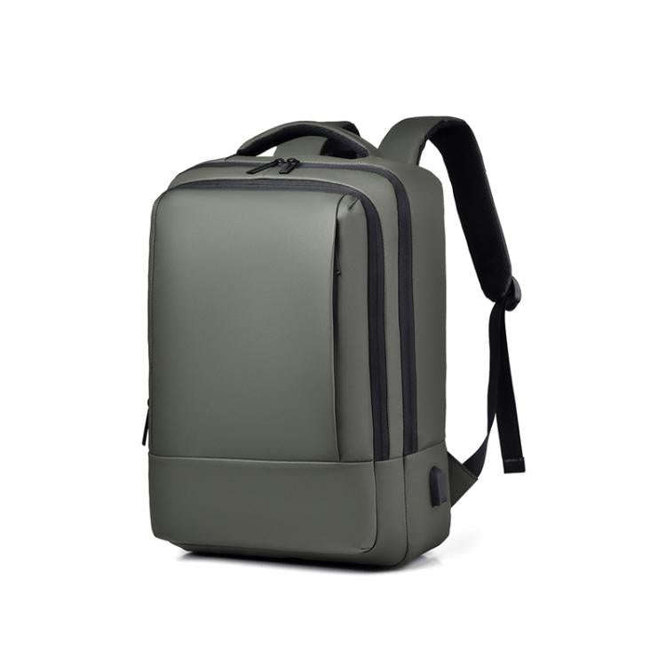 OUMANTU 2103 Large Capacity Multi-Compartment Waterproof Laptop Backpack With USB Port(Green)