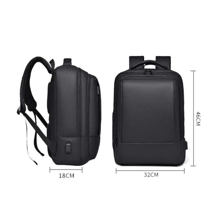 OUMANTU 2103 Large Capacity Multi-Compartment Waterproof Laptop Backpack With USB Port(Black)
