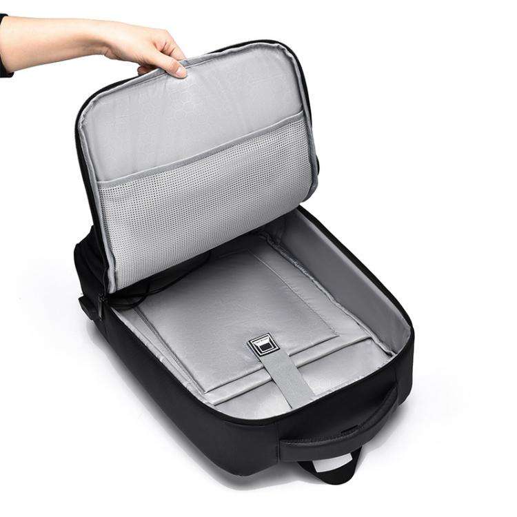 OUMANTU 2103 Large Capacity Multi-Compartment Waterproof Laptop Backpack With USB Port(Gray)