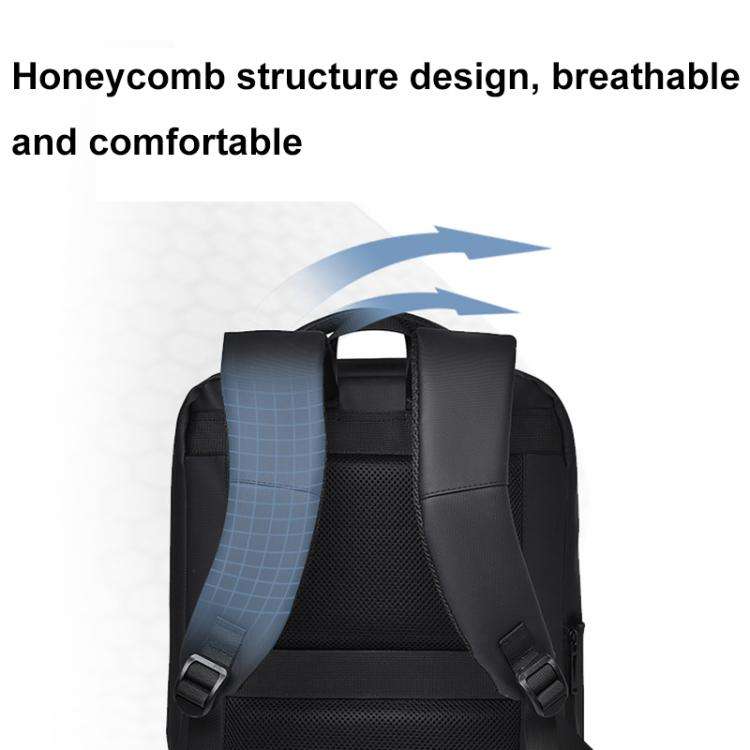 OUMANTU 2103 Large Capacity Multi-Compartment Waterproof Laptop Backpack With USB Port(Black)