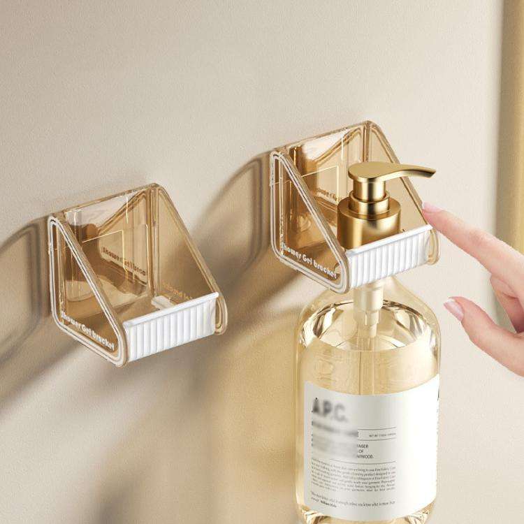 2pcs  /Pack Wall-mounted Shower Gel Shampoo Holder with Adjustable Hole Distance(Gray)