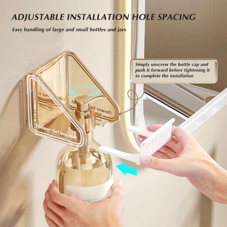 2pcs  /Pack Wall-mounted Shower Gel Shampoo Holder with Adjustable Hole Distance(Gray)