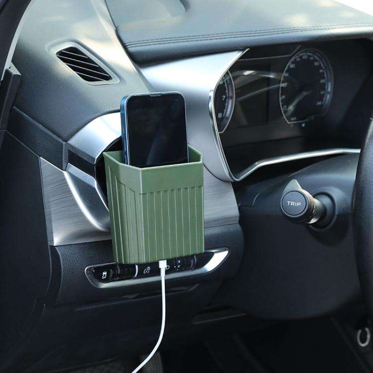 Car Sticky Center Control Storage Box Multi-Purpose Car Air Vent Organizer(Green)
