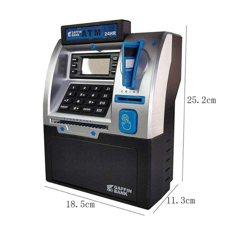 Simulated ATM Automatic Teller Machine Smart Password Card Swipe Children Piggy Bank(Pink)