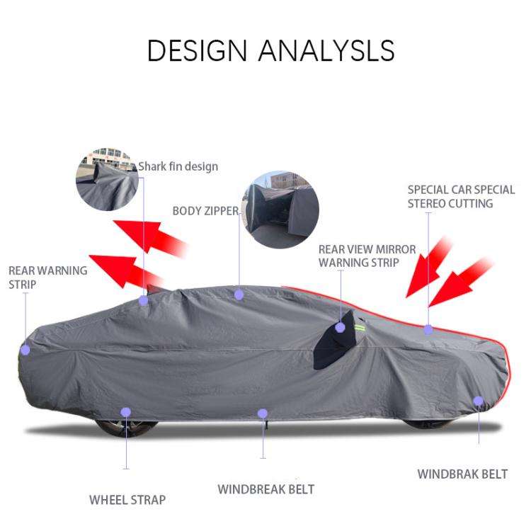 Hatchback Car EVA Plus Velvet Thickened Heat Insulation Sunshade With Shark Fin, Size: M 4x1.65x1...