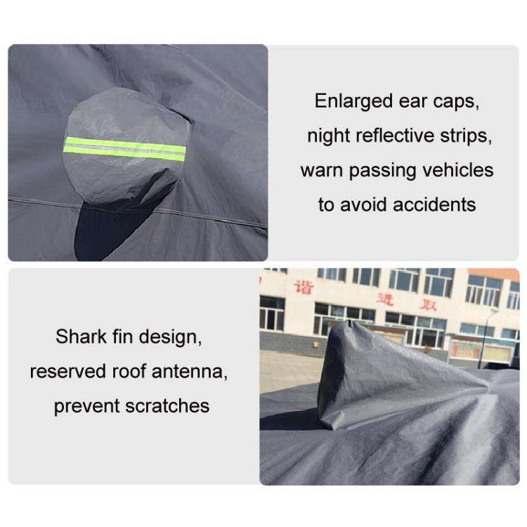 Hatchback Car EVA Plus Velvet Thickened Heat Insulation Sunshade With Shark Fin, Size: M 4x1.65x1...