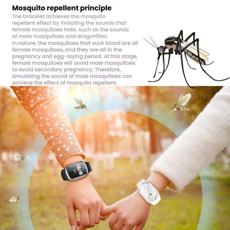 Ultrasonic Mosquito Repellent Watch Outdoor Mosquito Repellent Bracelet(Pink)